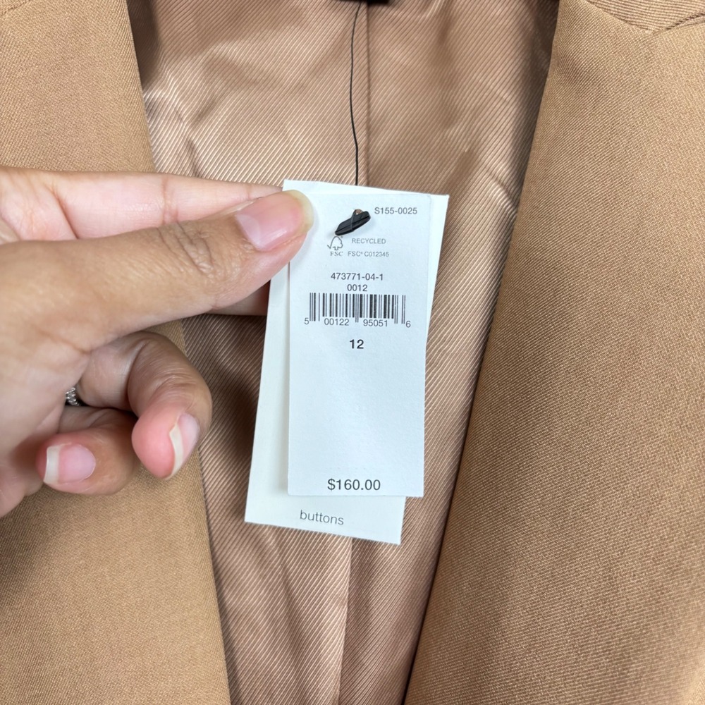 Banana Republic Sculpted Stretch Blazer 12 Afternoon Latte Professional Minimal - Picture 7 of 16